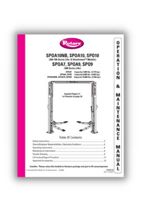 Rotary Lift SPOA10 Operation Manual